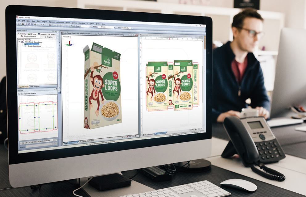 Virtual package design on Arden Software Impact CAD